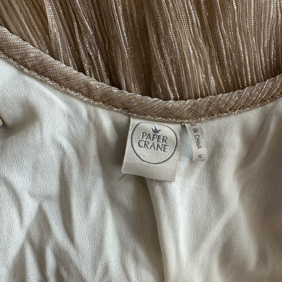 Paper Crane Gold & Silver Metallic Slip Dress Size Medium - Picture 5 of 7